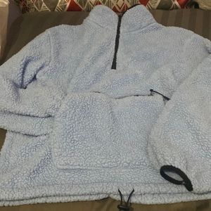 Fluffy baby blue sweater/jacket